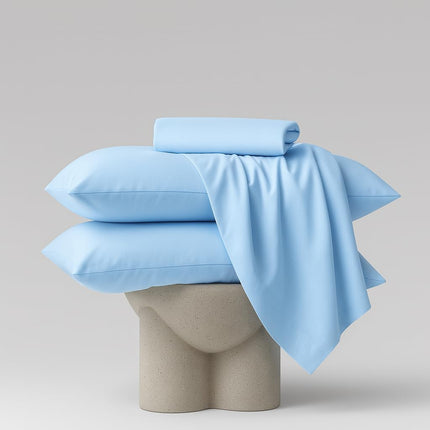 Light Blue 100% Cotton King Sheets Set – 480 Thread Count (TC)