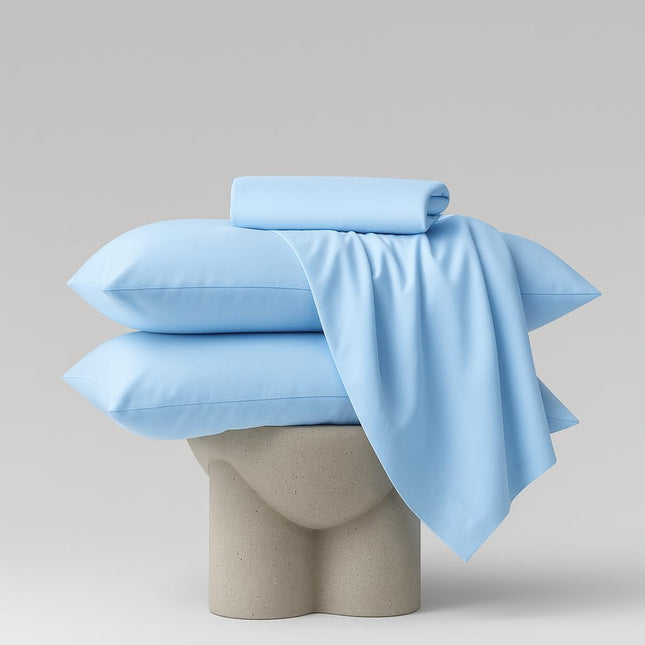 Light Blue 100% Cotton King Sheets Set – 480 Thread Count (TC)