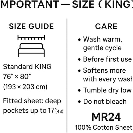 Light Blue 100% Cotton King Sheets Set – 480 Thread Count (TC)