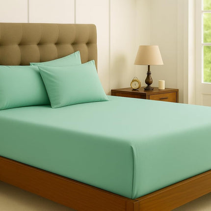 MR24 100% Cotton King Sheets – Mint Green, 600 Thread Count, Deep Pocket 17–18