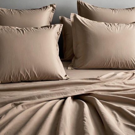 MR24 100% Organic Cotton King Size Bed Sheets Set | Draps King Coton Biologique 350 Fils