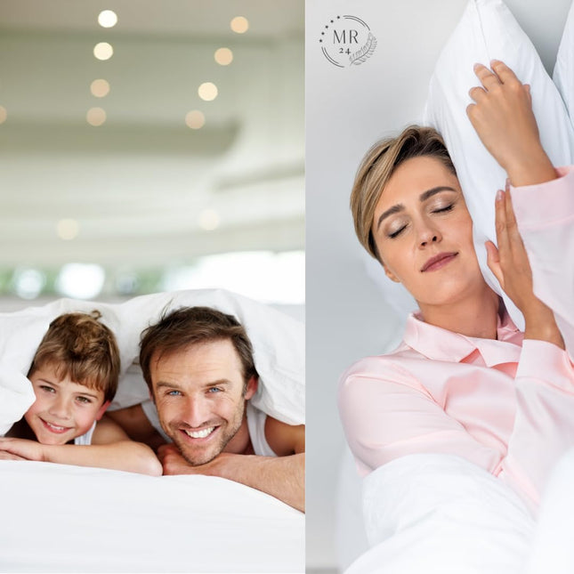 MR24 King Size Bed Sheets – 100% Cotton Cooling Percale, Red Stripe Design, Soft & Breathable