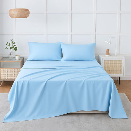 Light Blue 100% Cotton King Sheets Set – 480 Thread Count (TC)