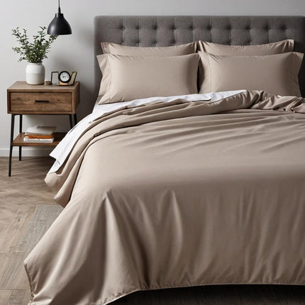 MR24 100% Organic Cotton King Size Bed Sheets Set | Draps King Coton Biologique 350 Fils