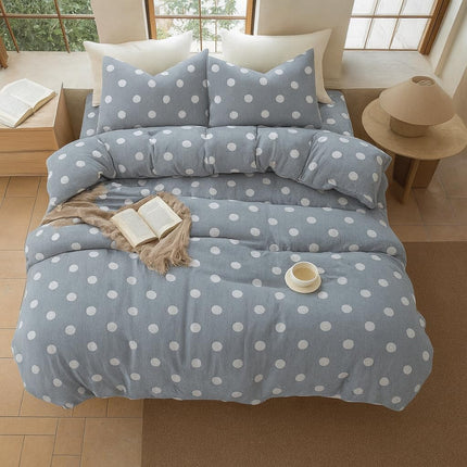 Grey Polka Dot Queen Bed Sheets Set – 100% Cotton Queen Sheets