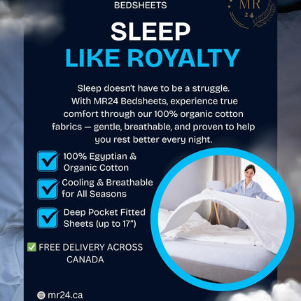 MR24 100% Cotton King Sheets – Mint Green, 600 Thread Count, Deep Pocket 17–18