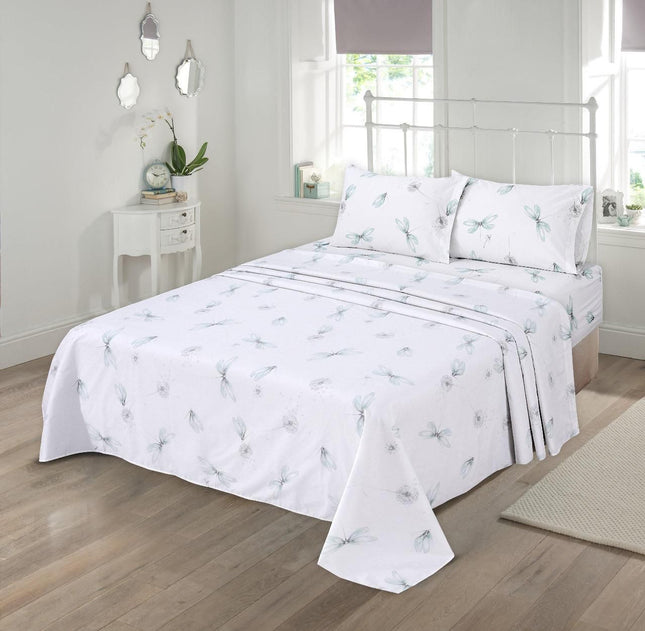 Dragonfly Breeze 100% Cotton Queen Sheets Set – 600 Thread Count