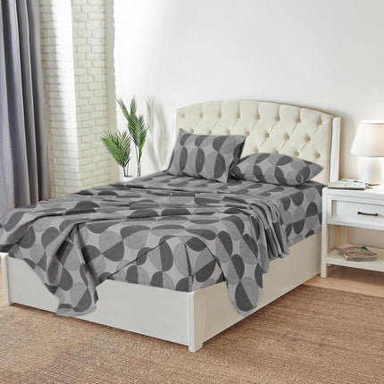 Grey Modern Geometric 100% Cotton Queen Sheets Set