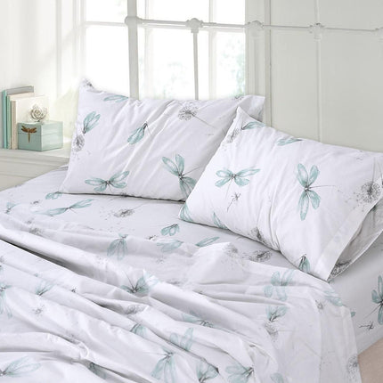 Dragonfly Breeze 100% Cotton Queen Sheets Set – 600 Thread Count